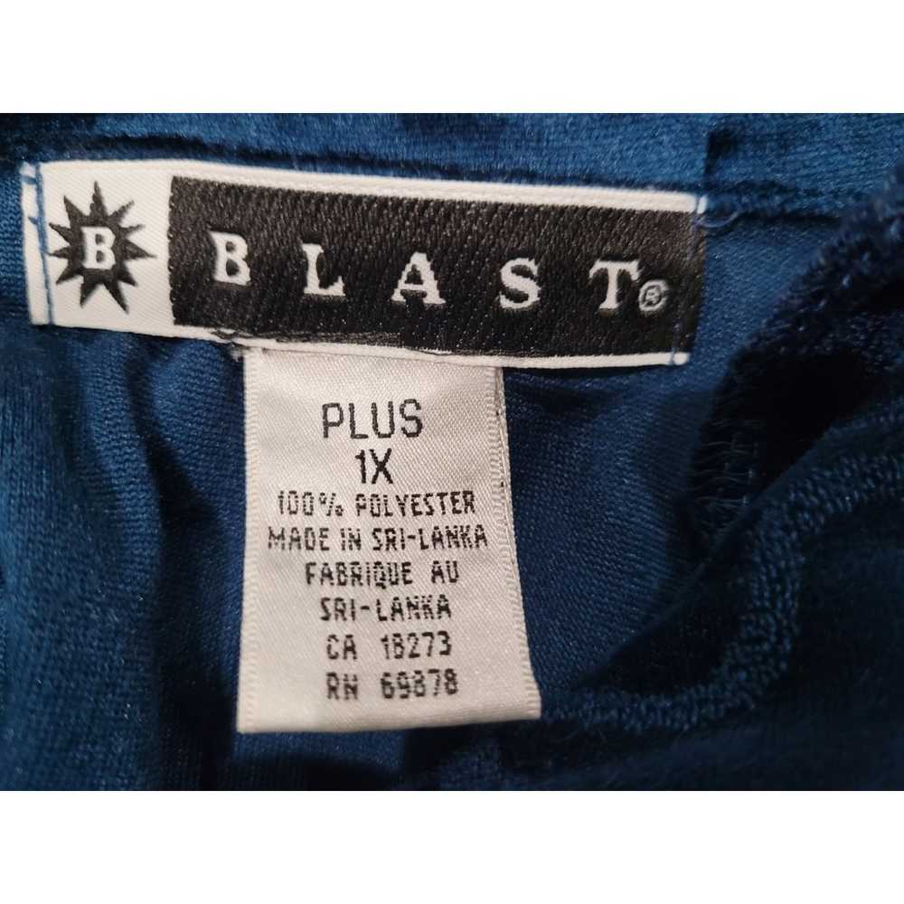 BLAST Vintage 1990s Womens Blue Velvet Burn-Out O… - image 4