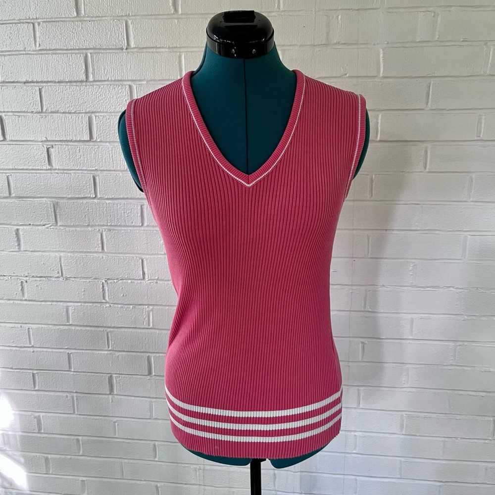 Vintage 70s JCPenney’s pink knit tank top - image 1