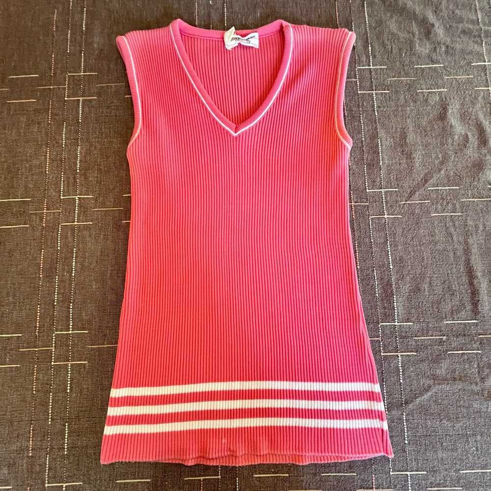 Vintage 70s JCPenney’s pink knit tank top - image 3