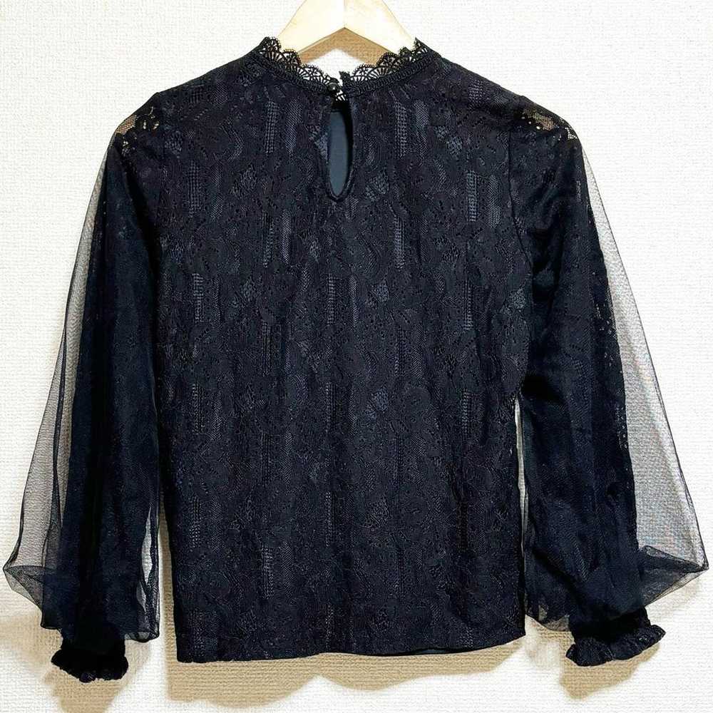 Lienda Blouse Lace Long Sleeve Black High Neck Fr… - image 11