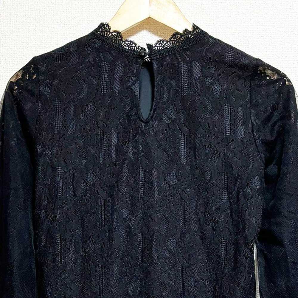 Lienda Blouse Lace Long Sleeve Black High Neck Fr… - image 12