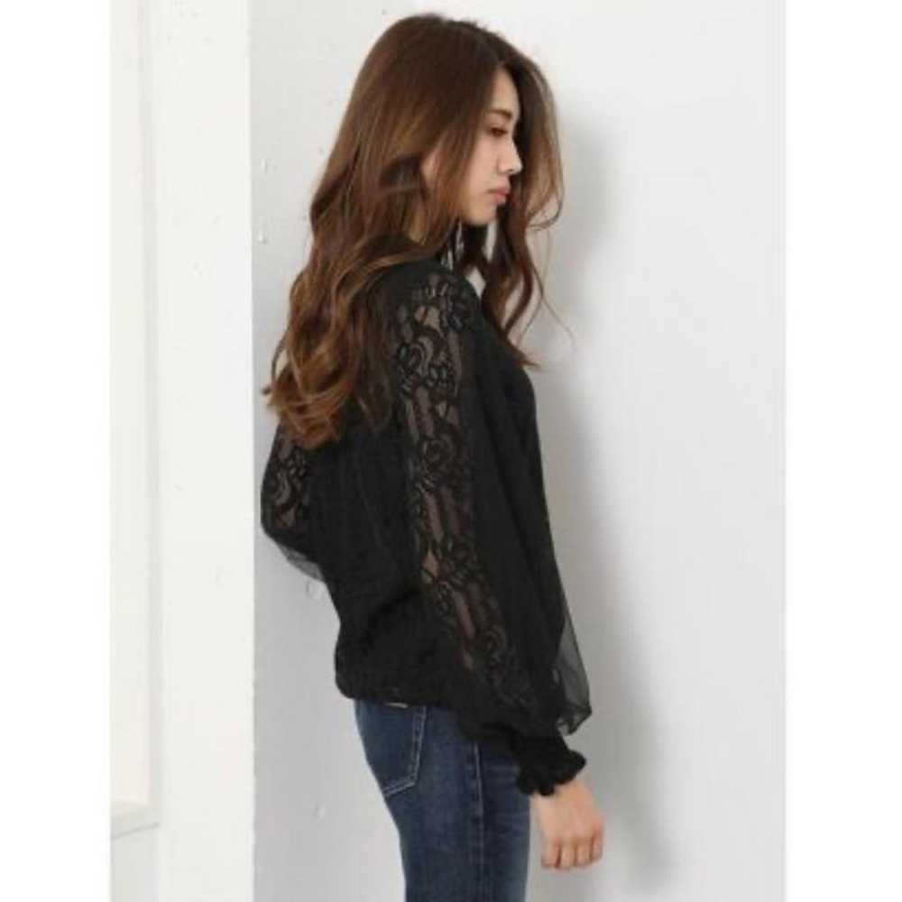 Lienda Blouse Lace Long Sleeve Black High Neck Fr… - image 3