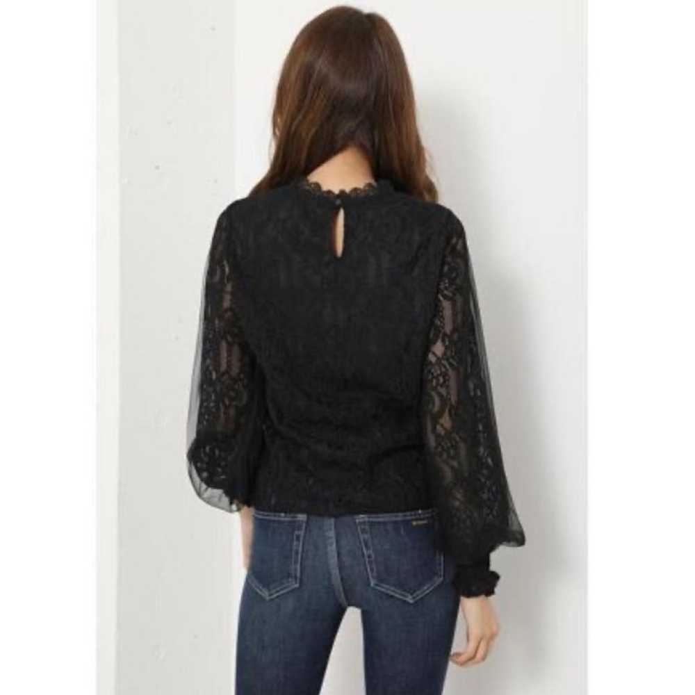 Lienda Blouse Lace Long Sleeve Black High Neck Fr… - image 4