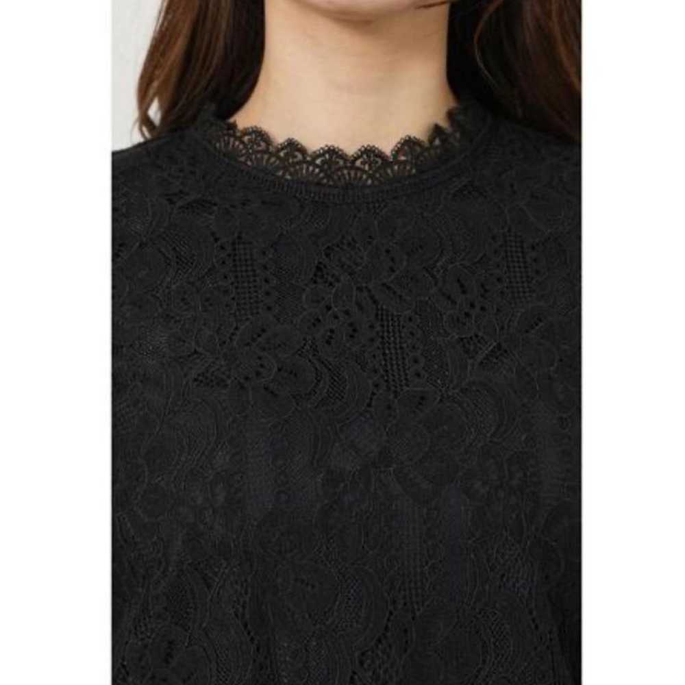 Lienda Blouse Lace Long Sleeve Black High Neck Fr… - image 5