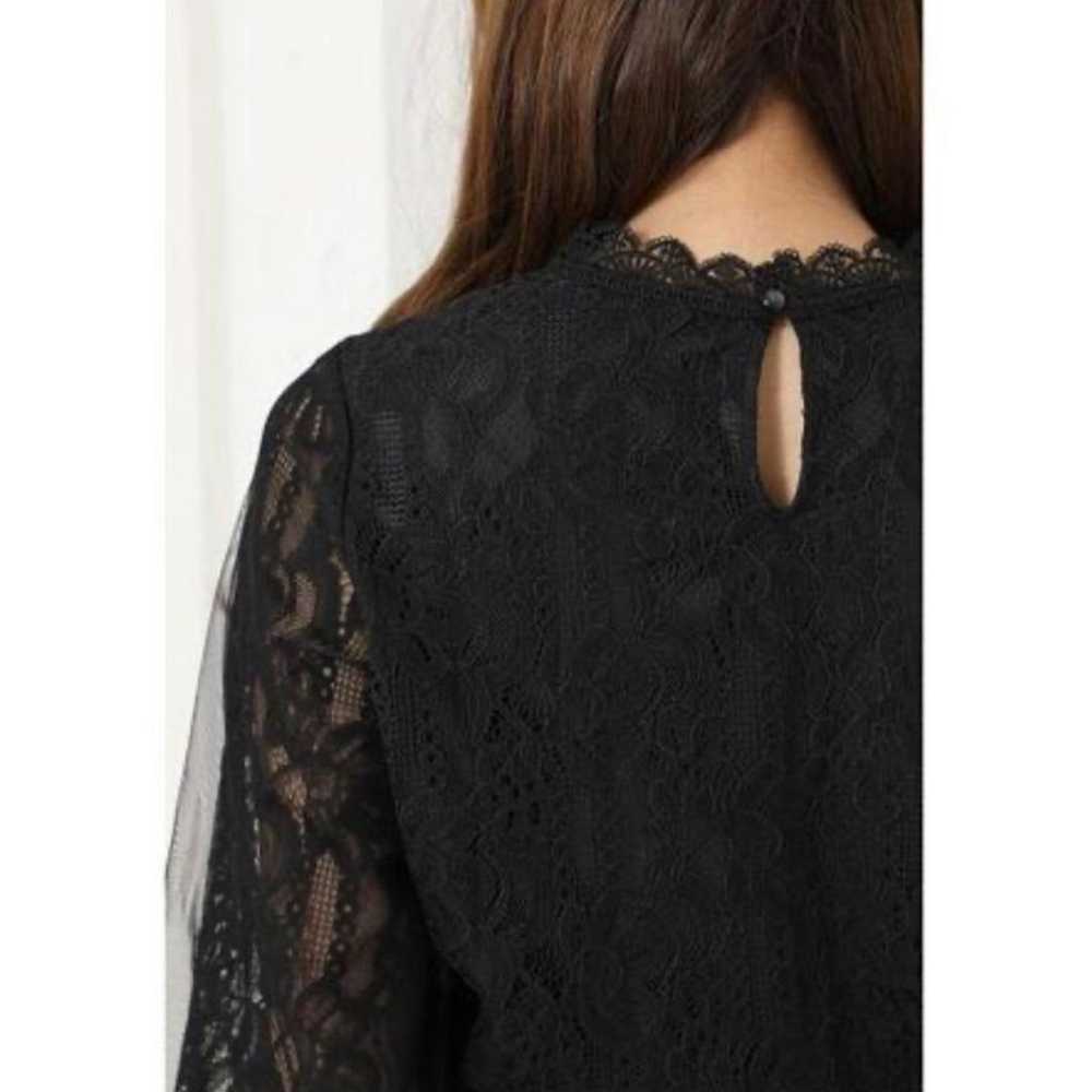 Lienda Blouse Lace Long Sleeve Black High Neck Fr… - image 6