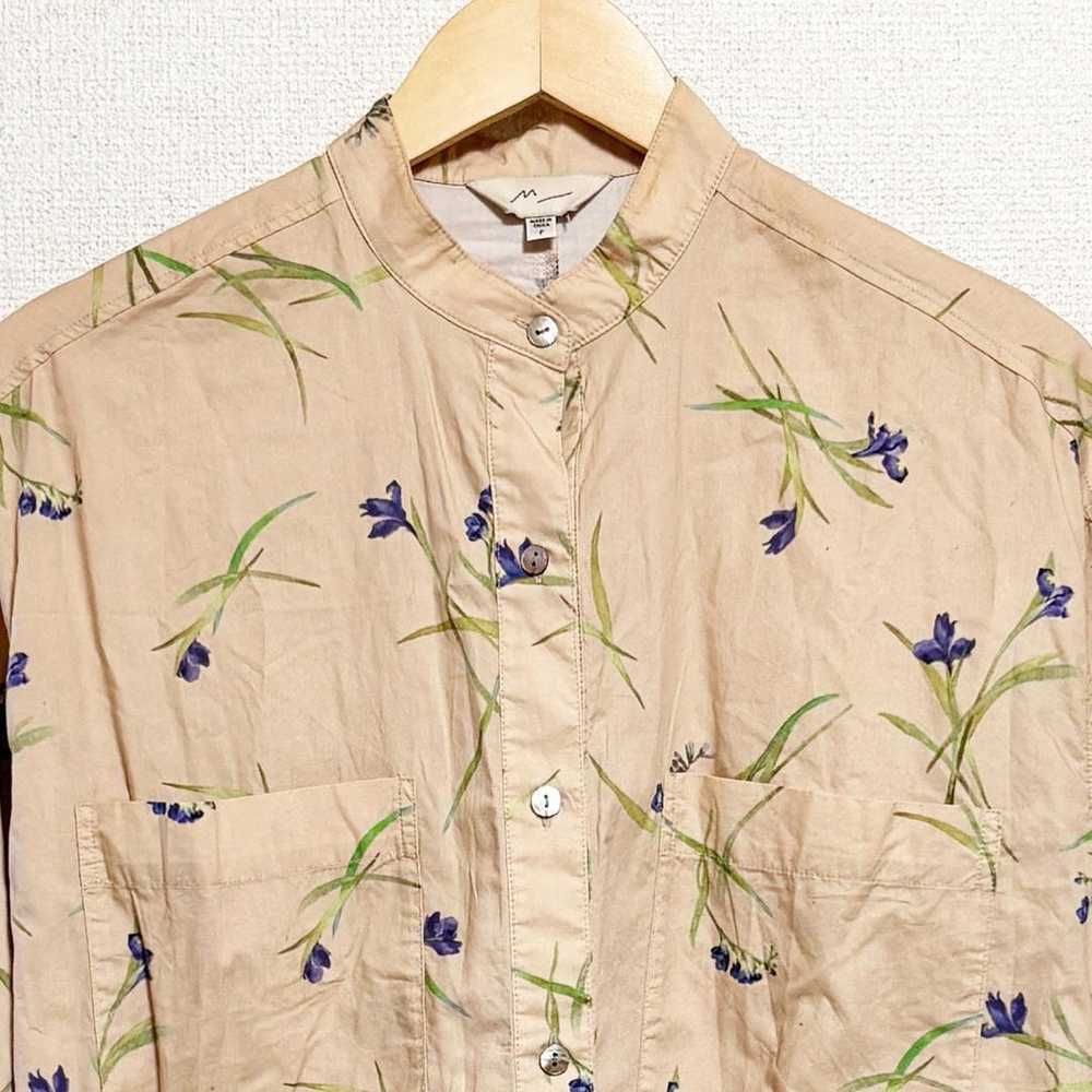 M_ M underscore blouse long sleeve beige floral b… - image 3