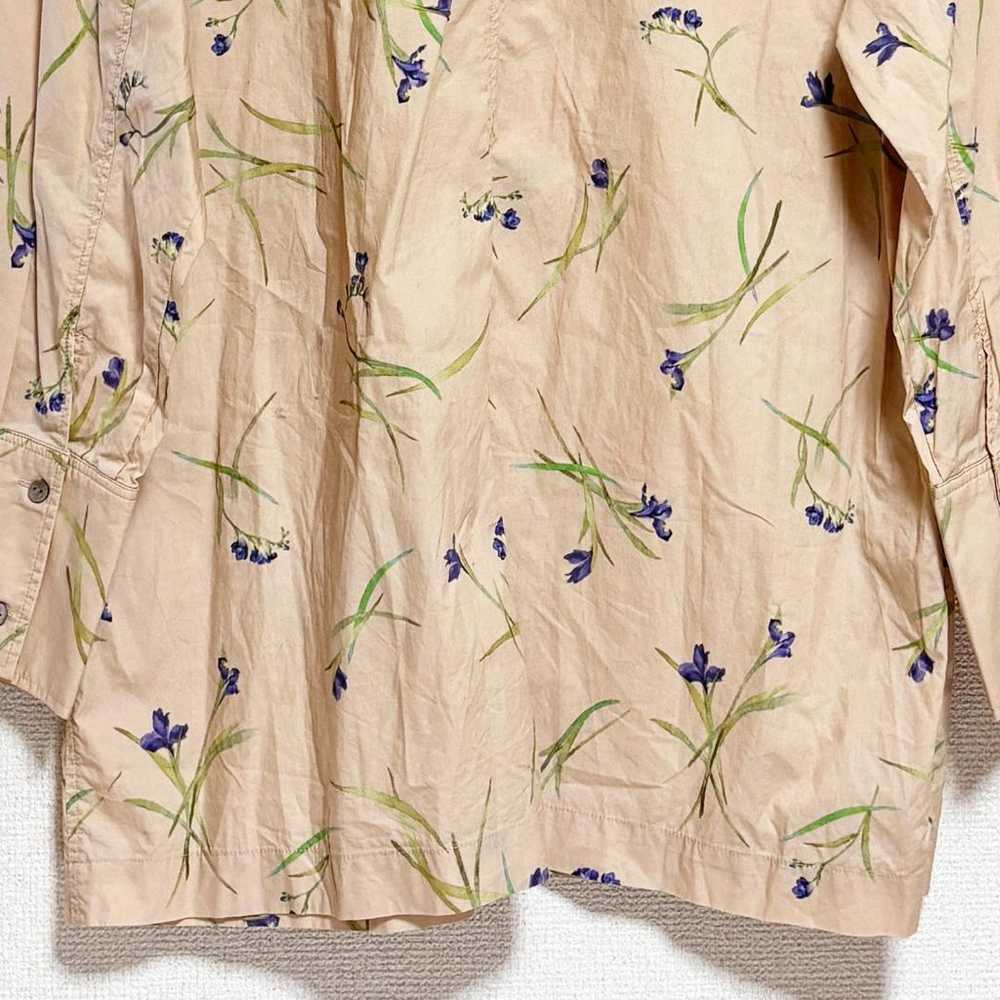 M_ M underscore blouse long sleeve beige floral b… - image 7