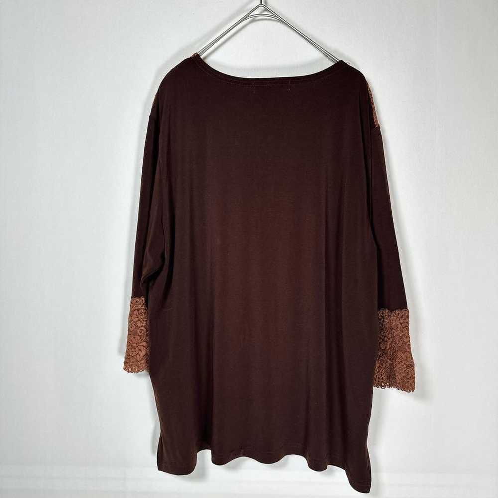 【Bezier】 Lace Frill Top V-neck Kimono Sleeve Brow… - image 6