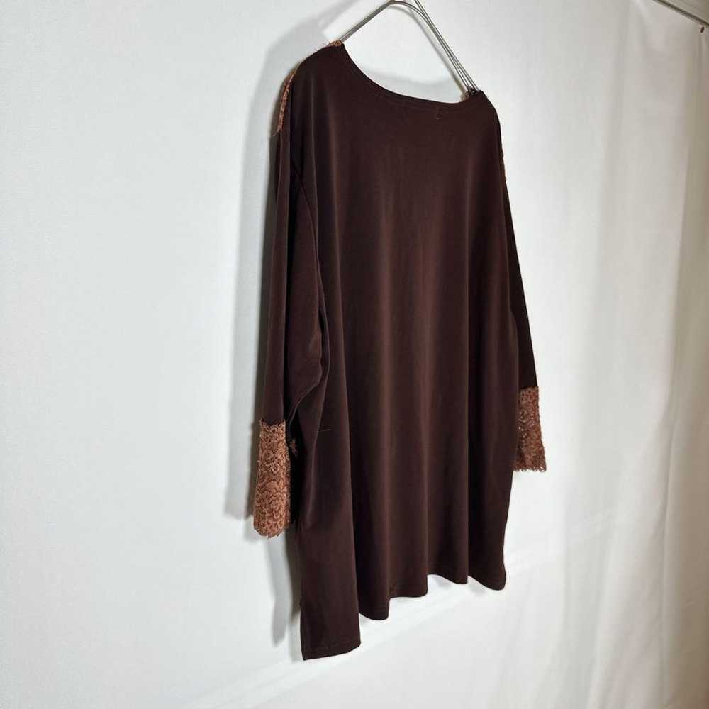 【Bezier】 Lace Frill Top V-neck Kimono Sleeve Brow… - image 9