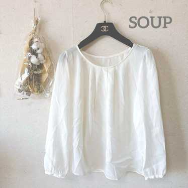 【Special offer‼️】SOUP Soup Blouse White F Long-Sl… - image 1