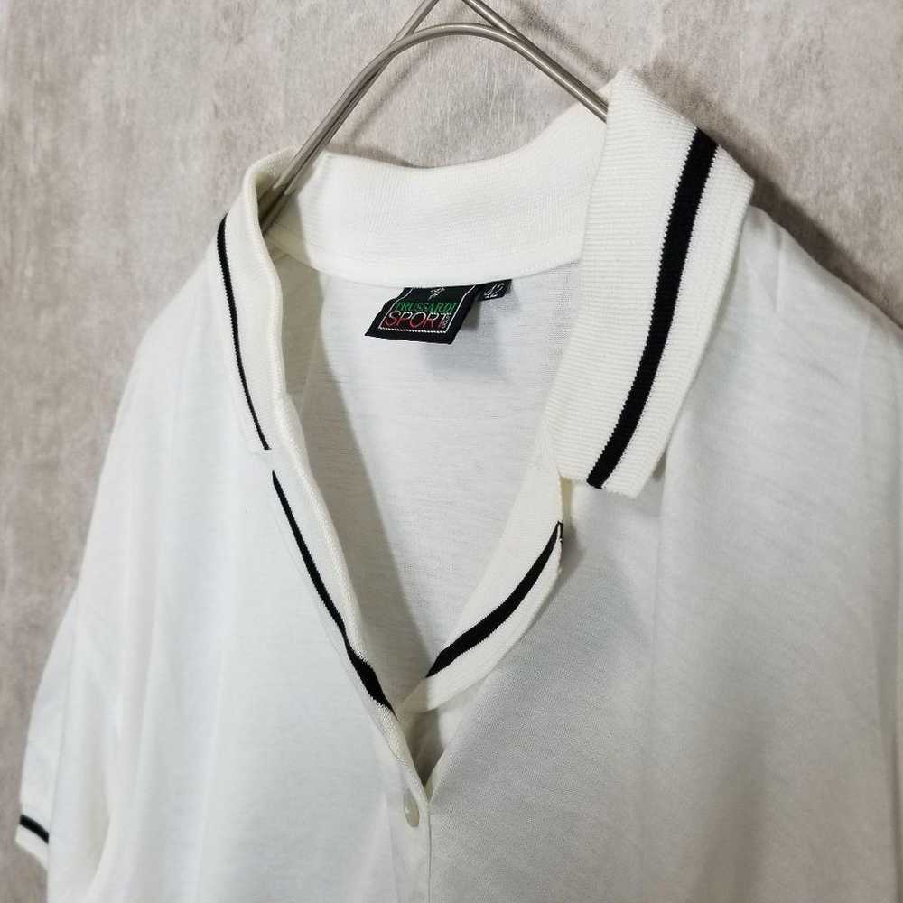 Trussardi【42】Men's Polo Shirt White Short Sleeve … - image 5