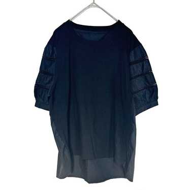 【Piacere】 Frill Shirt Puff Sleeve Elegant Top Bla… - image 1