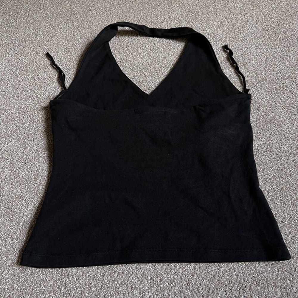 Vintage 90s Y2K No Boundaries Black Crop Halter T… - image 2