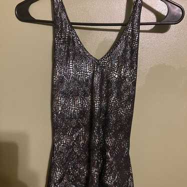 vintage y2k Rave City metallic zebra print halter - image 1