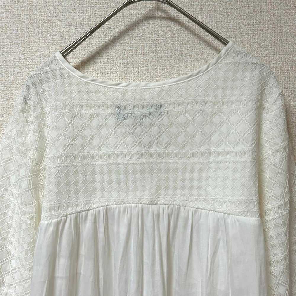 【nano UNIVERSE】Tops Blouse Lace Embroidery Ribbon - image 5