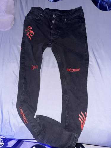 Ksubi black and red van winkle ksubi jeans - image 1