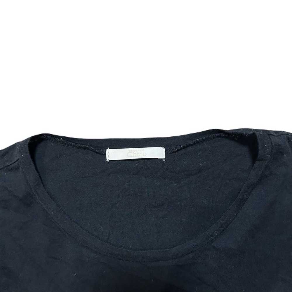 Chico T-shirt Black Cut and Sew Check Pattern Cot… - image 6