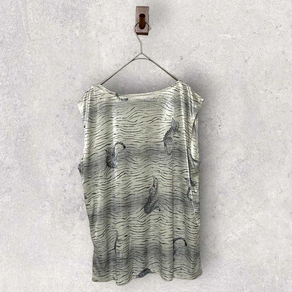 Animal tank top vintage cat t-shirt unique materi… - image 2