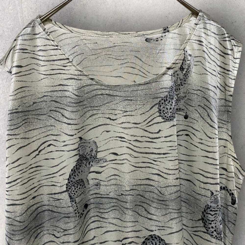 Animal tank top vintage cat t-shirt unique materi… - image 3