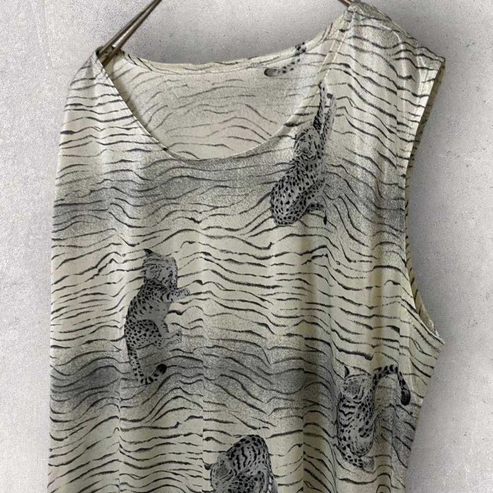 Animal tank top vintage cat t-shirt unique materi… - image 4