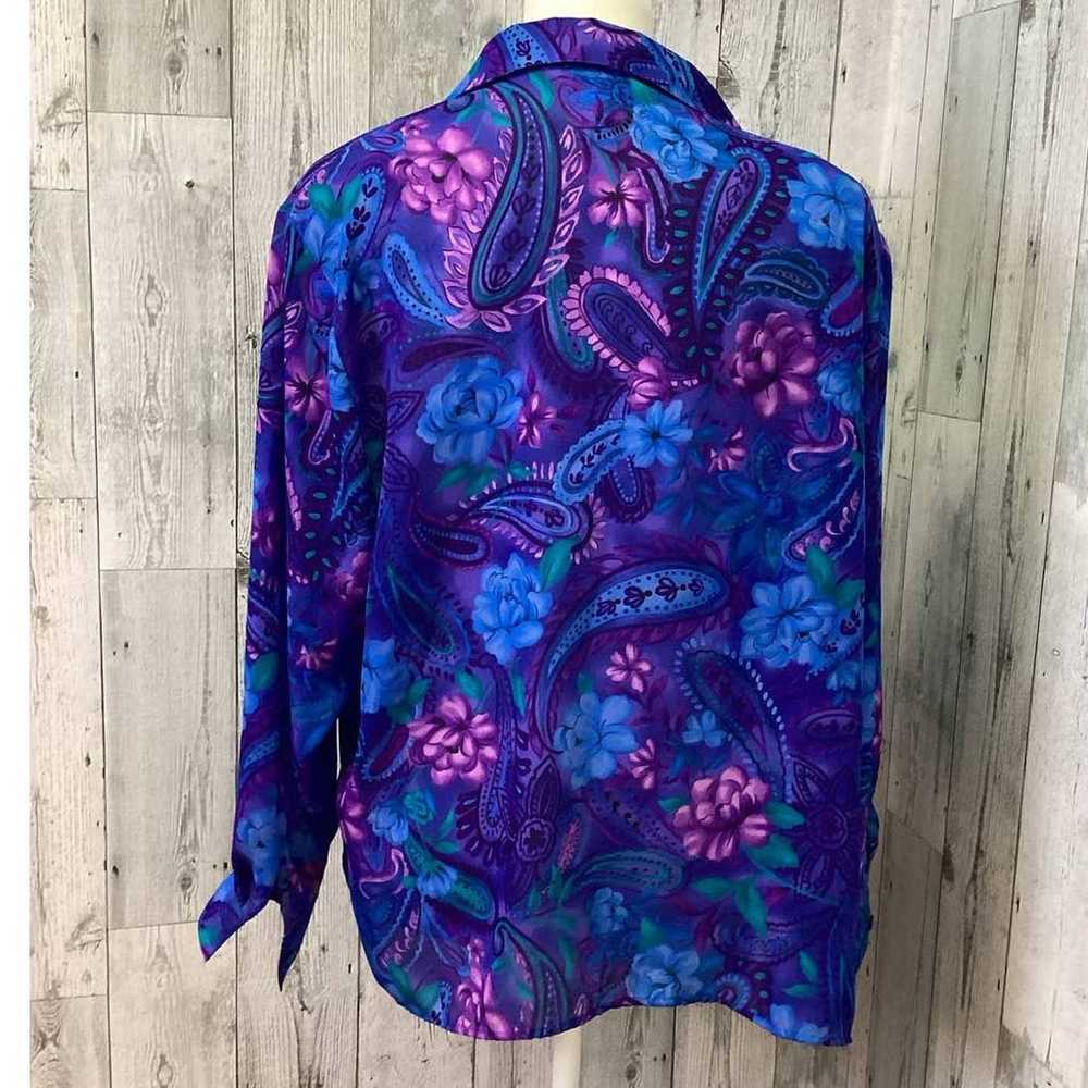 Bon Worth Petite Large Long Sleeve Floral Paisley… - image 3