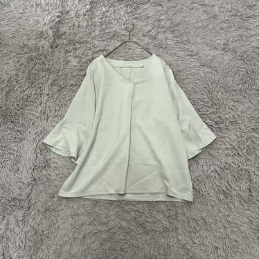 6346 V-neck tuck blouse with bell sleeves, mature… - image 1