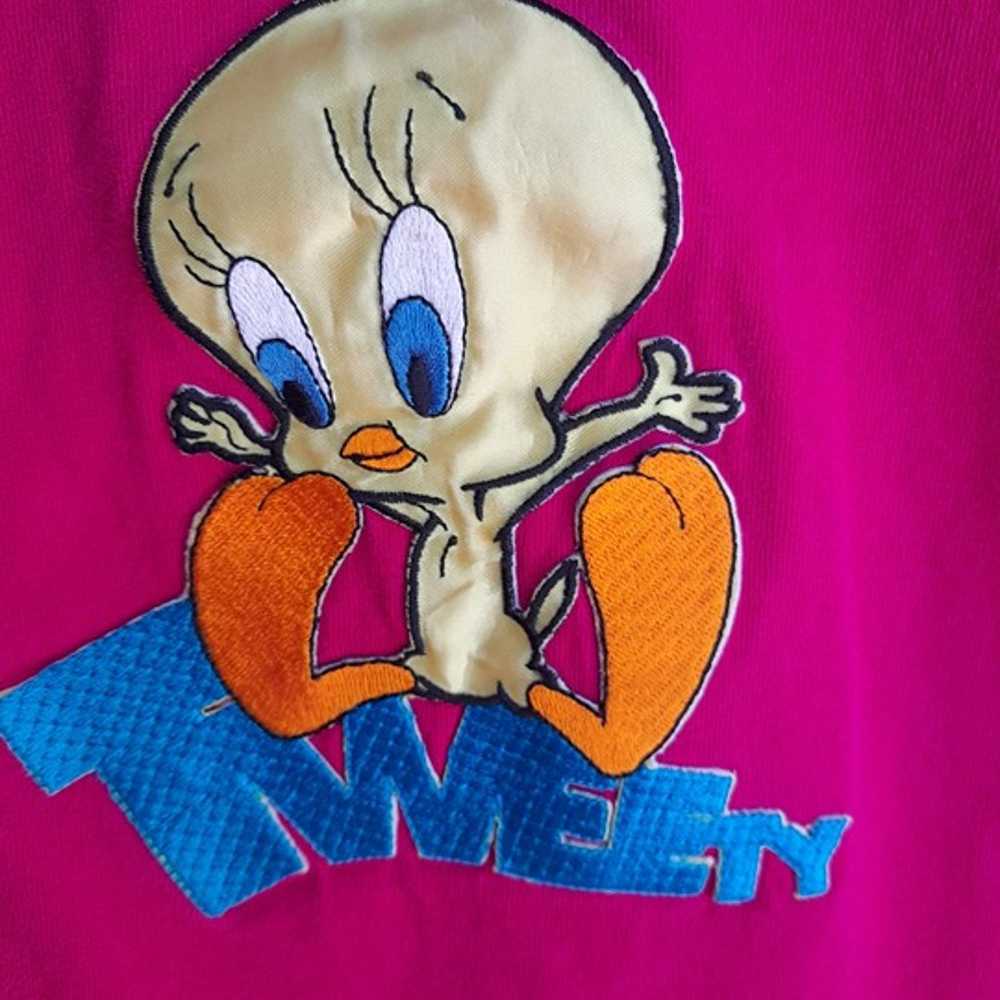 18 w Vintage Tweety Bird T-shirt Pink 90s y2k Ret… - image 2