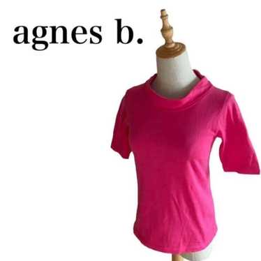 Agnes b. high-neck cut T-shirt in pink, made in J… - image 1