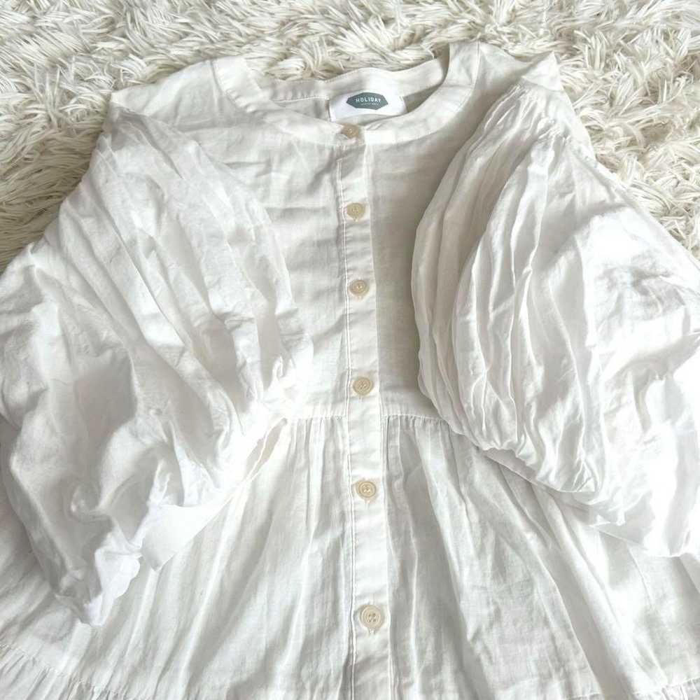 Auntie Rosa Holiday Top Blouse White Frills - image 5