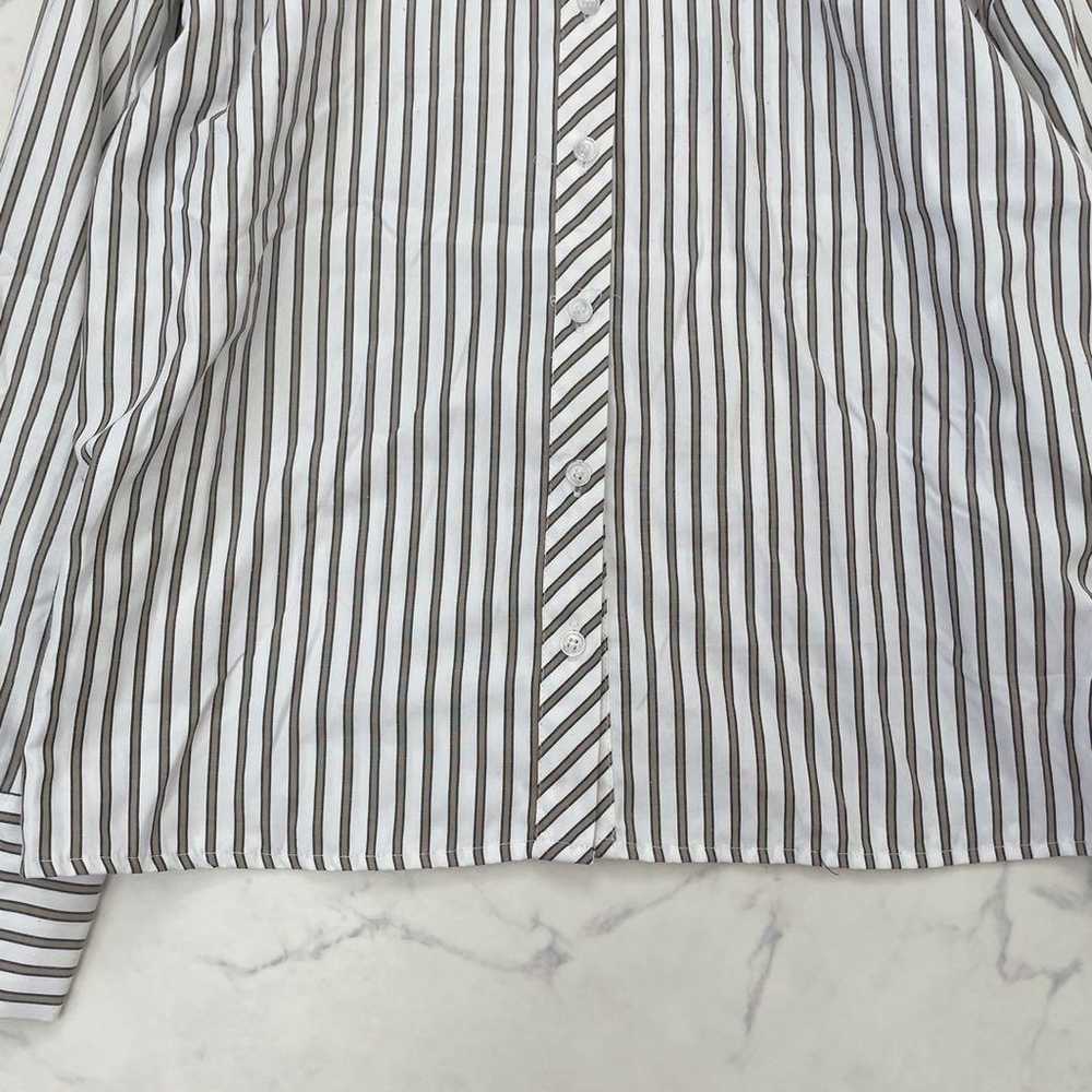 *kutir* Stripe Shirt Long Sleeve Stand Collar Fri… - image 5