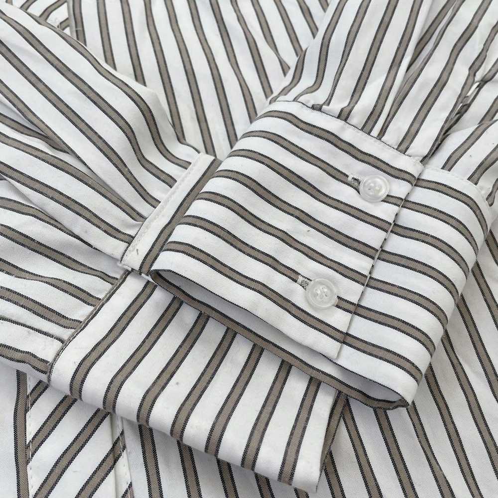 *kutir* Stripe Shirt Long Sleeve Stand Collar Fri… - image 7