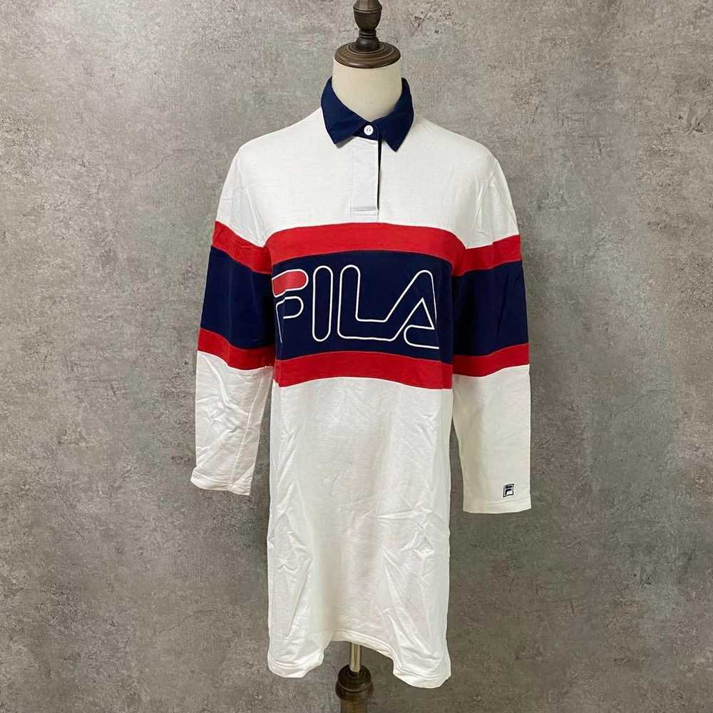 FILA / Long Polo Shirt / F / Tunic Big Logo Border - image 2