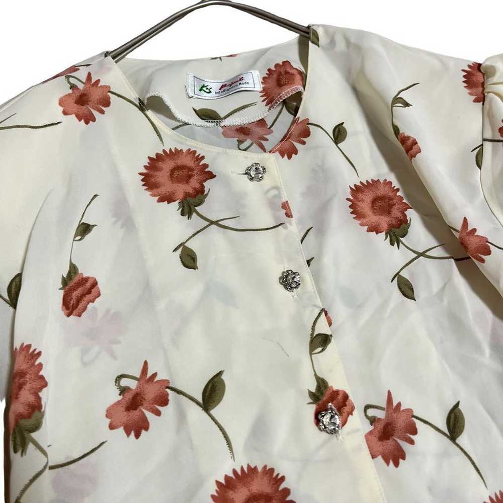 T2584 Floral Pattern Bejeweled Blouse【F】Bejeweled… - image 3