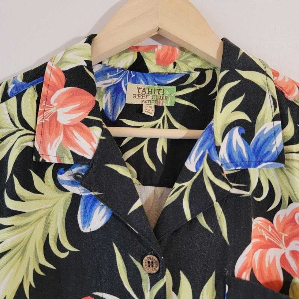 VTG Y2K Hawaiian Shirt Sz PM TAHITI REEF CLUB But… - image 3