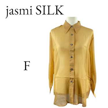 100% silk Jasmine silk yellow shirt or blouse F - image 1