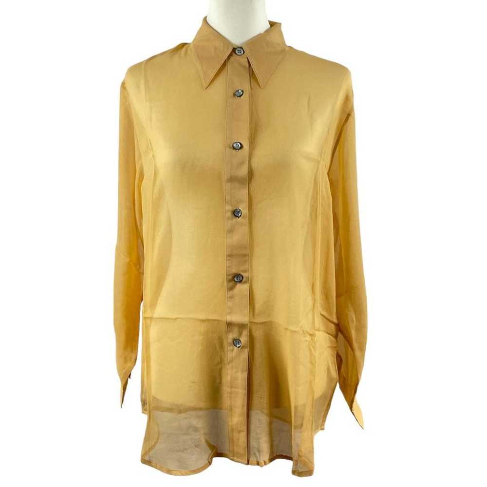 100% silk Jasmine silk yellow shirt or blouse F - image 2