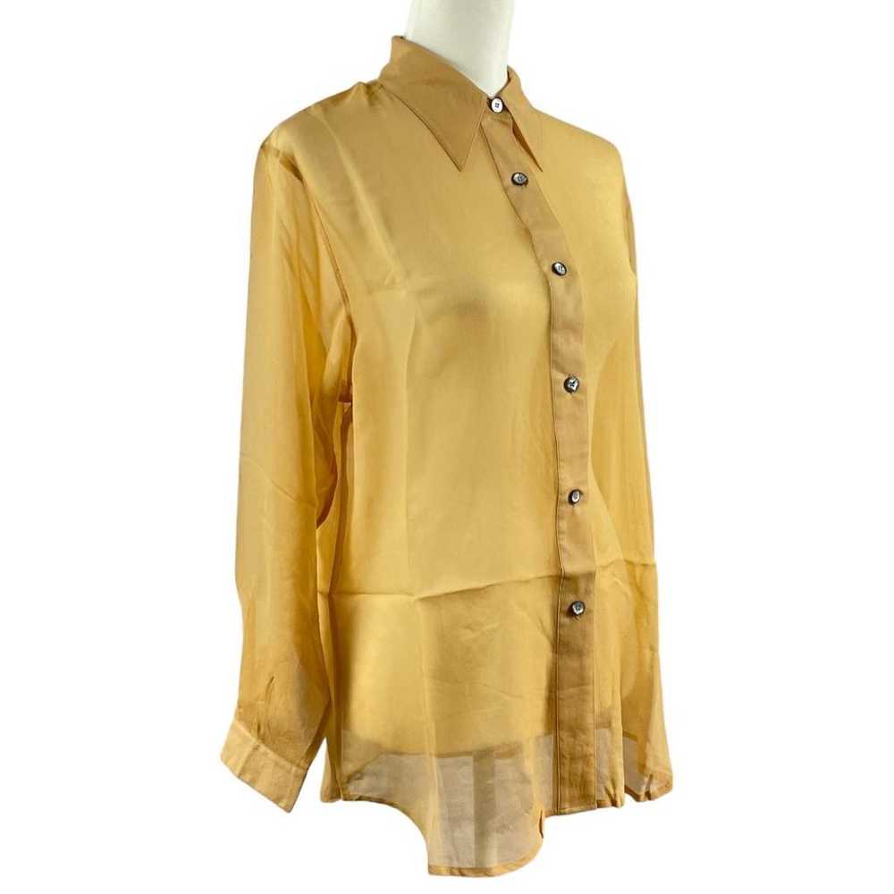 100% silk Jasmine silk yellow shirt or blouse F - image 6