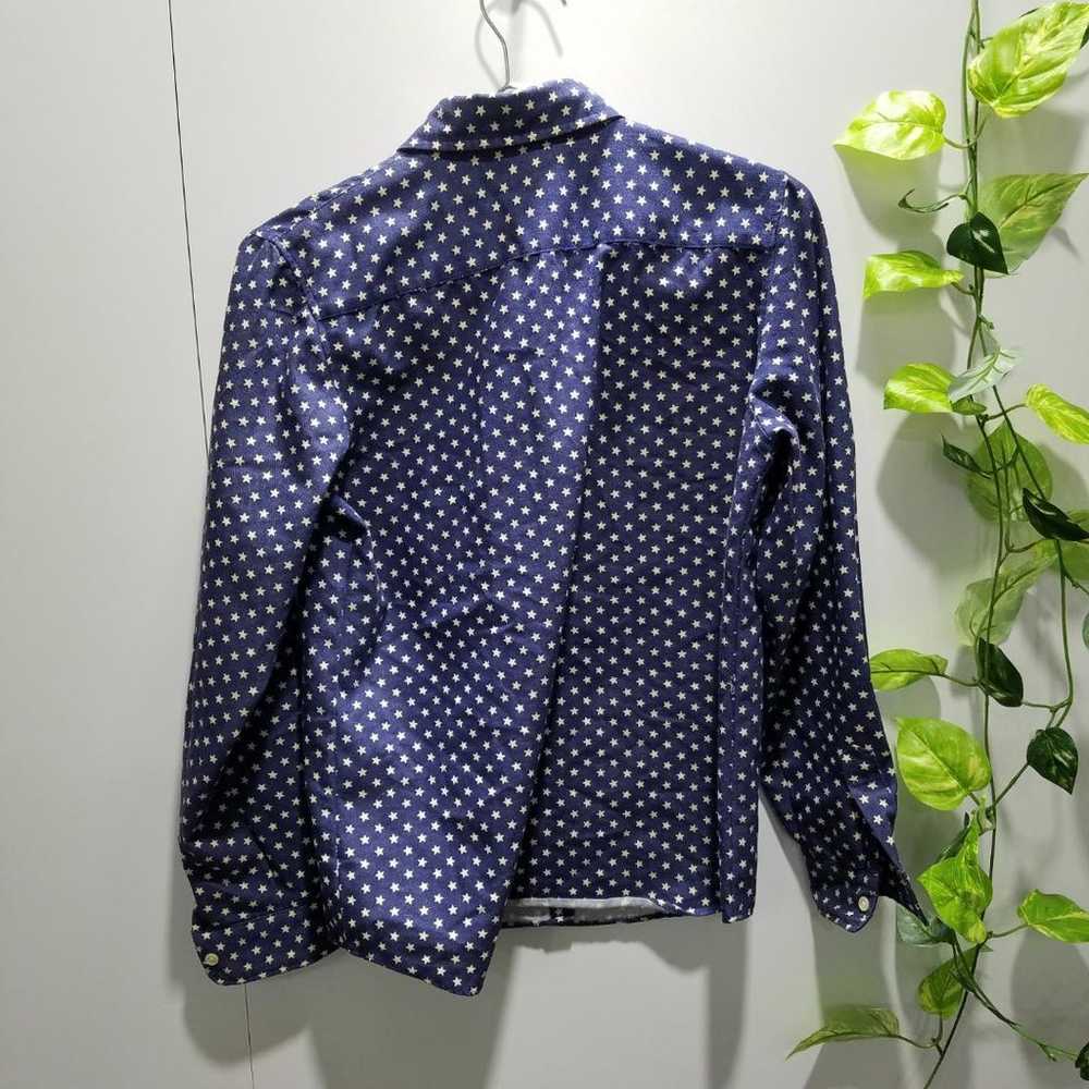 ★Made in Japan Blouse Shirt Long-sleeved Star Pri… - image 2