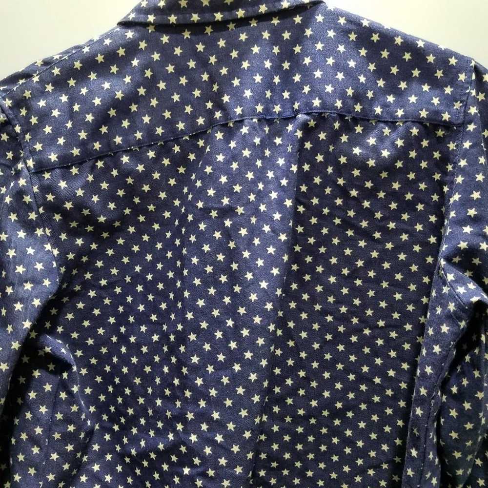 ★Made in Japan Blouse Shirt Long-sleeved Star Pri… - image 6