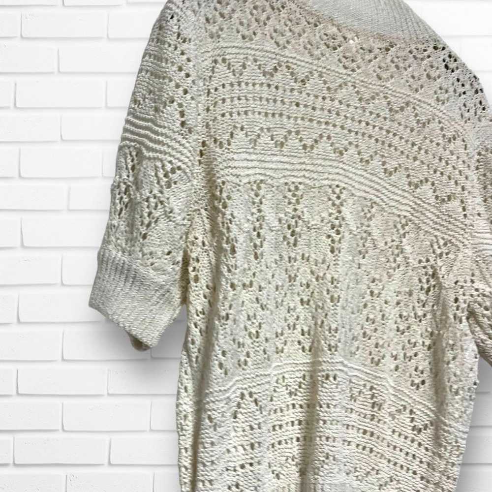 Rienda knit white F half-sleeve loose oversized b… - image 11