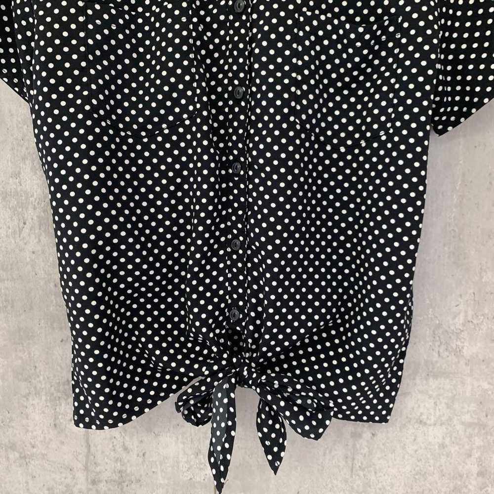 earth music&ecology Polka Dot Short Sleeve Blouse… - image 3