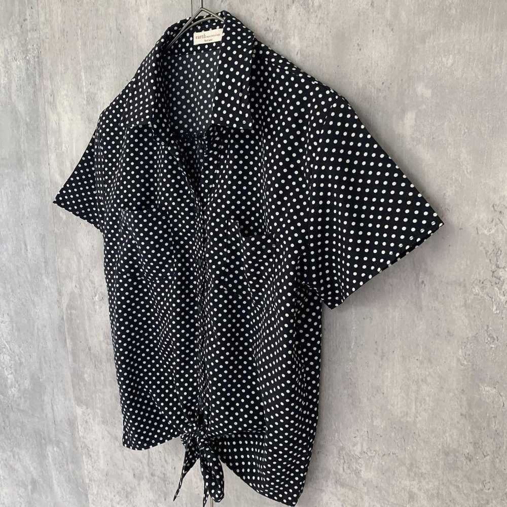 earth music&ecology Polka Dot Short Sleeve Blouse… - image 6