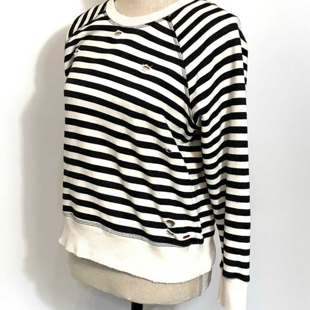 n: Philanthropy Black/White Striped Distressed Sw… - image 12