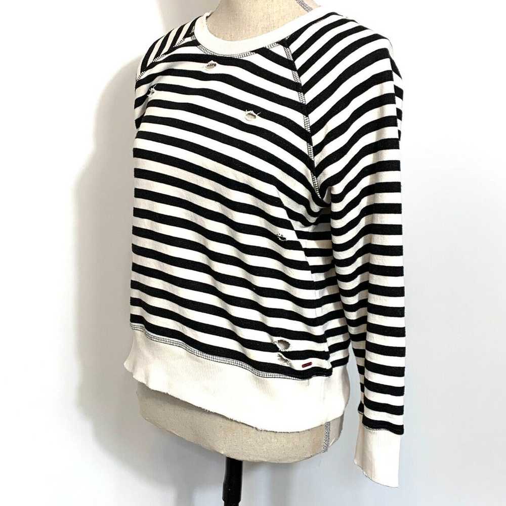 n: Philanthropy Black/White Striped Distressed Sw… - image 5