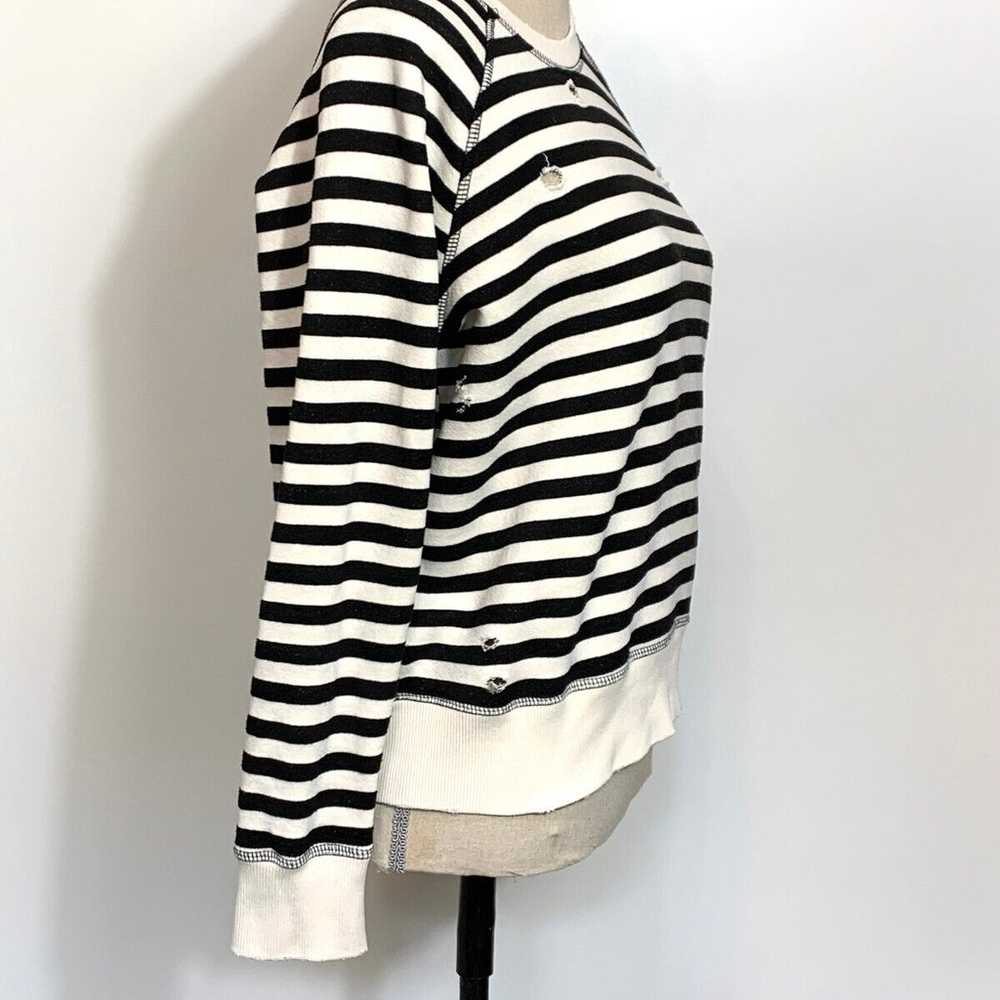 n: Philanthropy Black/White Striped Distressed Sw… - image 8