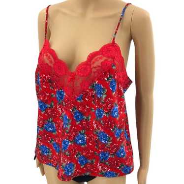 Escapades LARGE USA VINTAGE 70s Red Blue Satin Flo