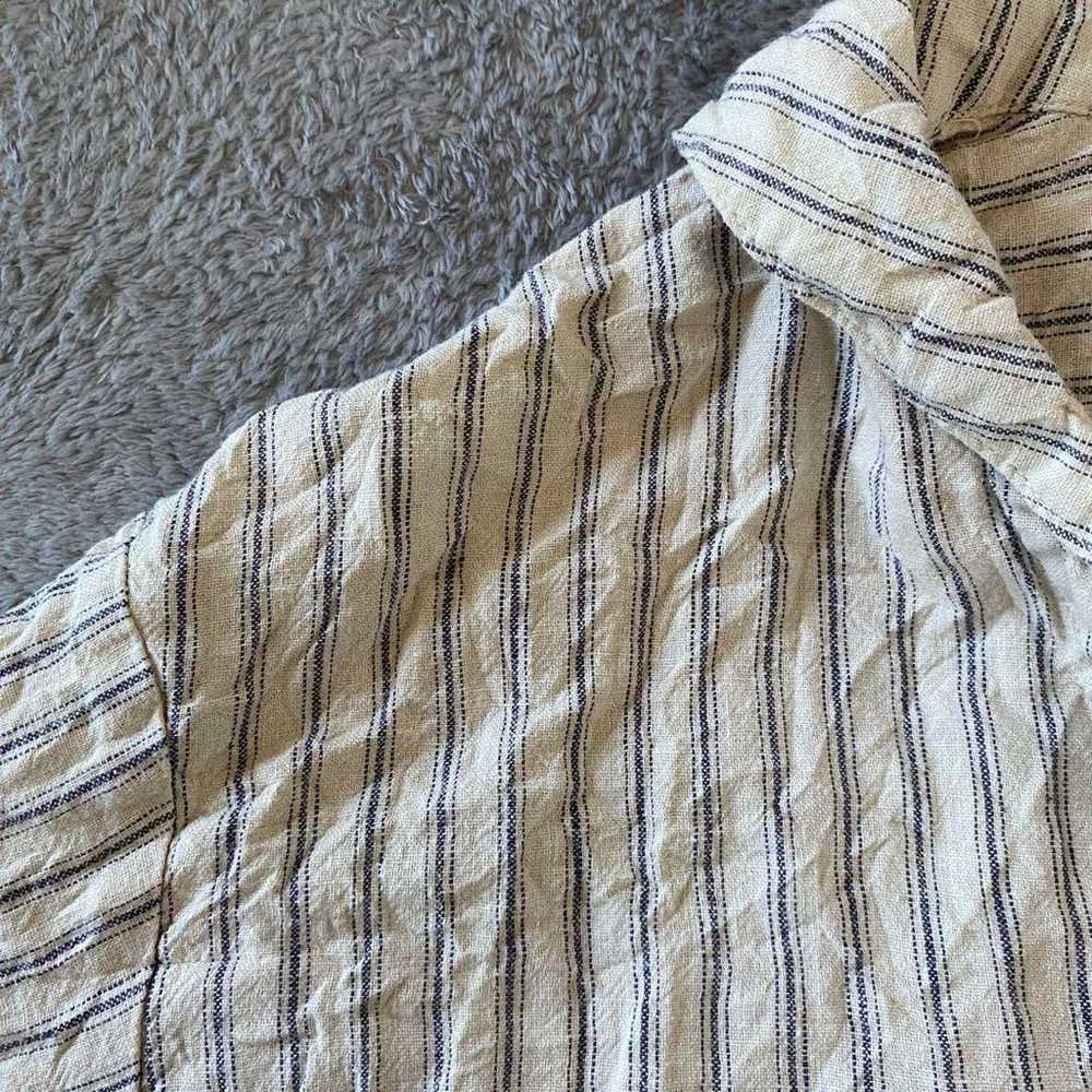 【Samantha Thavasa】Long-Sleeve Linen Stripe Rough … - image 3