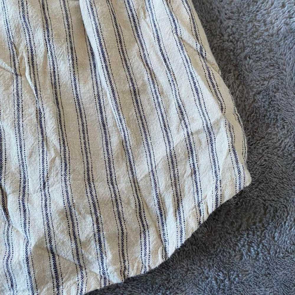 【Samantha Thavasa】Long-Sleeve Linen Stripe Rough … - image 8