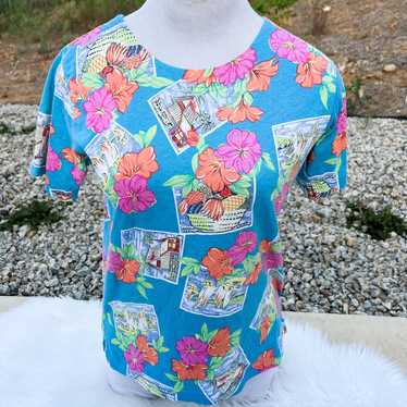 Vintage 90’s LizSport Hawaiian Shirt Petite Small - image 1