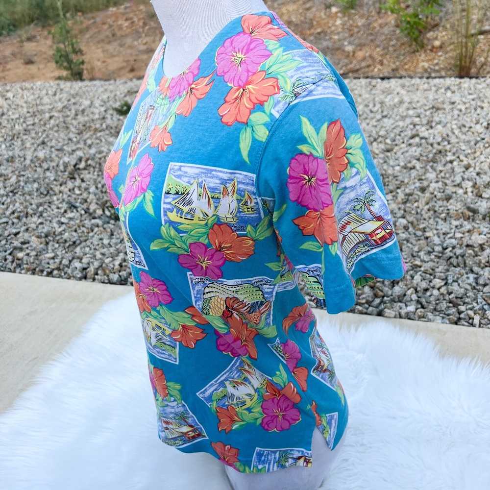 Vintage 90’s LizSport Hawaiian Shirt Petite Small - image 2